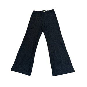 SB Sachin & Babi Black Lace Pants 12 Wide Leg High Rise Flared Dressy Side Zip